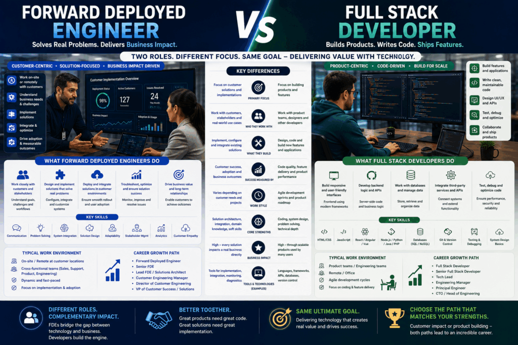 Forward Deployed Engineer vs Full Stack Developer