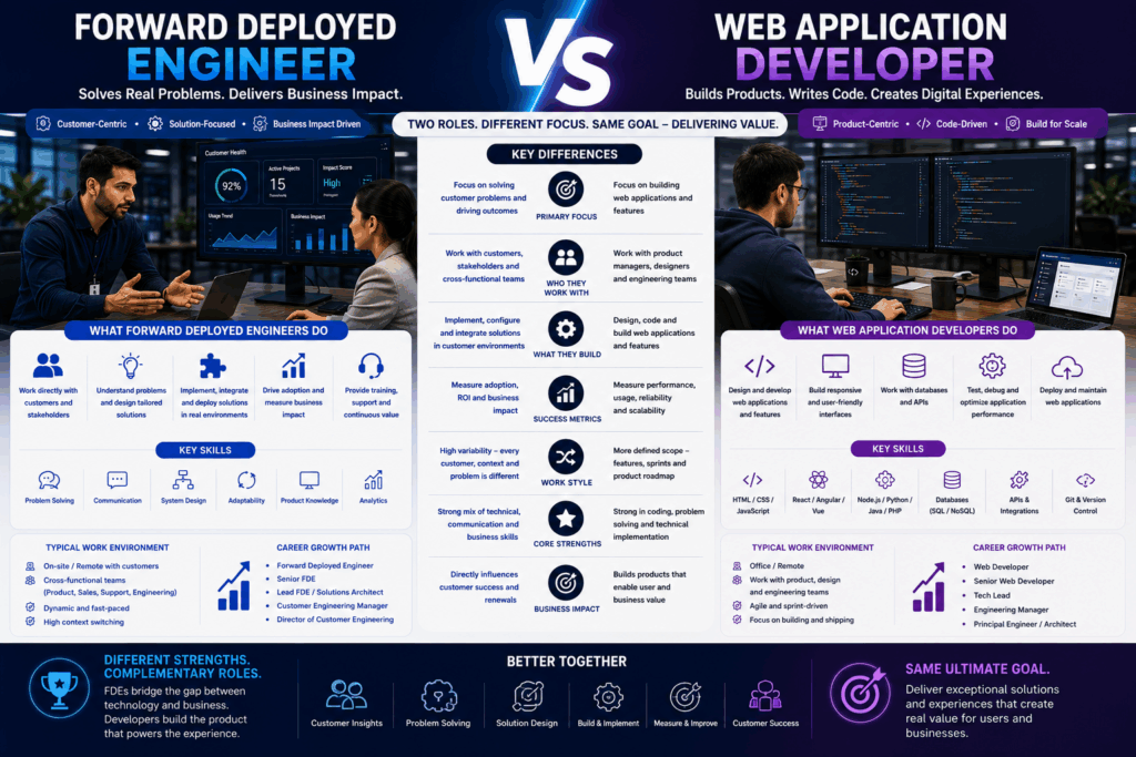 Forward Deployed Engineer vs Web Application Developer